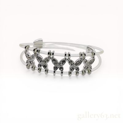 Sale Photo Thumbnail #477: Swarovski Crystal Butterfly Triple-Strand Bypass Bracelet