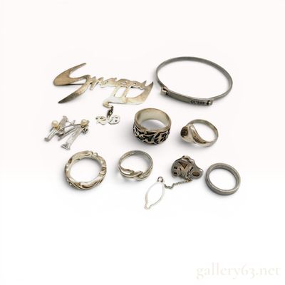 Sale Photo Thumbnail #191: A Collection of Sterling Silver Estate Jewelry