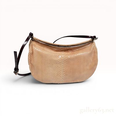 Sale Photo Thumbnail #406: An Exotic Fendi Peach Snakeskin Crescent Shoulder Bag