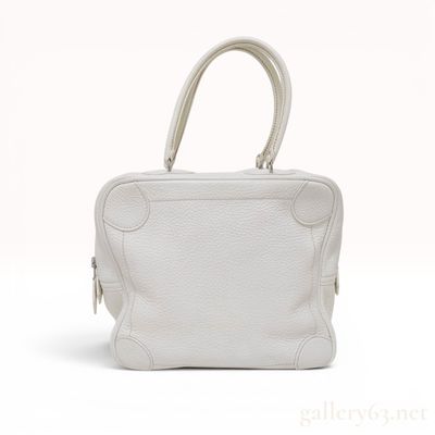 Sale Photo Thumbnail #401: Hermes White Tryon Clemence Leather Omnibus PM Handbag