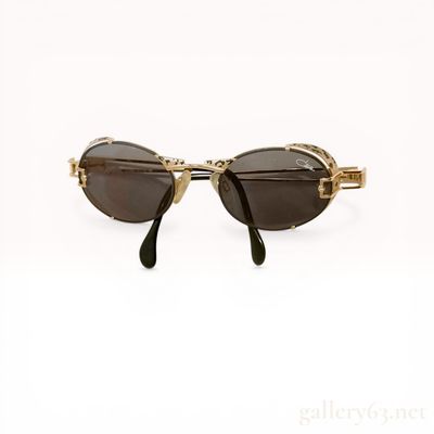 Sale Photo Thumbnail #247: Cazal Vintage Gold Toned Oval Sunglasses with Leopard Pattern