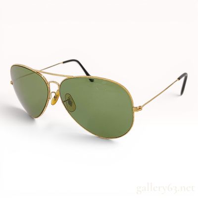 Sale Photo Thumbnail #268: Vintage Bausch & Lomb Ray-Ban Gold-Toned Aviator Sunglasses
