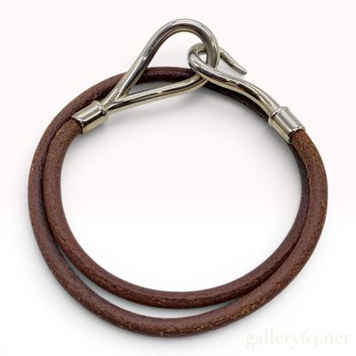 Sale Photo Thumbnail #82: Hermes Jumbo Hook Double Wrap Leather Bracelet