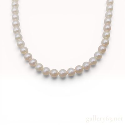 Sale Photo Thumbnail #422: Single-Strand Cultured Freshwater Pearl Necklace with Silver Filigree Clasp