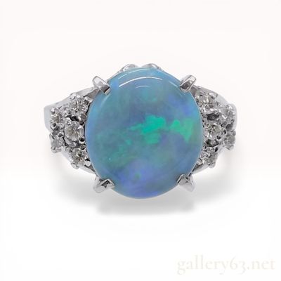 Sale Photo Thumbnail #250: Opal and Diamond Platinum Cocktail Ring