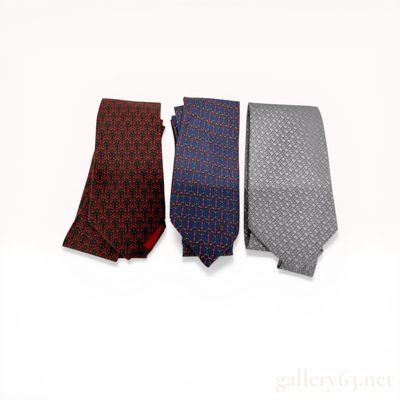 Sale Photo Thumbnail #201: Three Designer Silk Neckties including Celine Paris and Ermenegildo Zegna