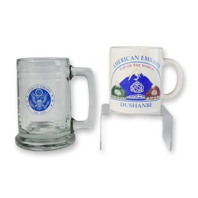 Sale Photo Thumbnail #332: 2pc Mugs American Embassy Tel Aviv and American Embassy Dushanbe