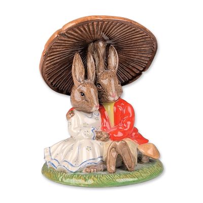 Sale Photo Thumbnail #21: Royal Doulton Bunnykins Figurine, Cuddling Under A Mushroom DB480