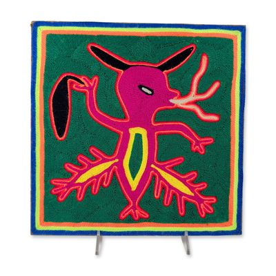Sale Photo Thumbnail #409: Huichol Mexican Yarn Painting Panel
