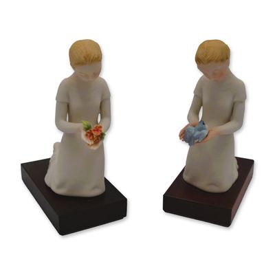 Sale Photo Thumbnail #256: 2Pc Cybis Porcelain Figurines First Flight, 1966