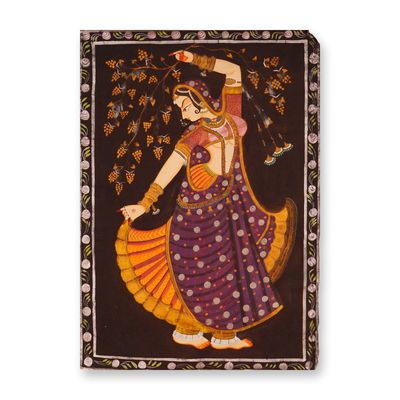 Sale Photo Thumbnail #309: Indian Hand-Painted Woman with Branch Textile Art