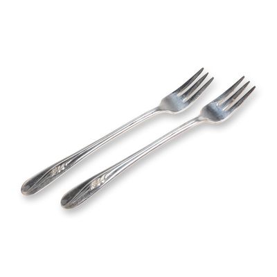Sale Photo Thumbnail #279: A Pair of Holmes & Tuttle Silverplate Meadow Flower Pattern Forks