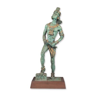 Sale Photo Thumbnail #110: El Arte Azteca Mexican Malachite Composite Maya Figure