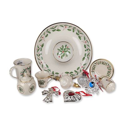 Sale Photo Thumbnail #248: 11pc Collection of Lenox Holiday Tableware and Ornaments