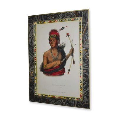 Sale Photo Thumbnail #90: McKenney & Hall Pow-A-Sheek, A Fox Chief, Original, W/Frame, 1842-1844