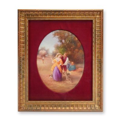 Sale Photo Thumbnail #67: Framed Royal Doulton by Leslie Johnson Hand-Painted Plaque, Happy Days