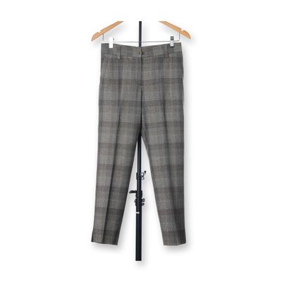 Sale Photo Thumbnail #327: Italian Made Women's High Waisted Glen Check Plaid Pants