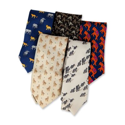 Sale Photo Thumbnail #412: 5pc Wathne, Krizia Uomo & Safari Motif Neckties