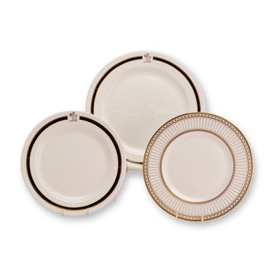 Sale Photo Thumbnail #340: Three Wedgwood Porcelain Plates Including Metallised and Colonnade Gold