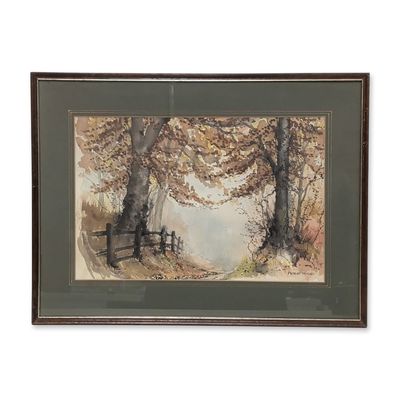 Sale Photo Thumbnail #149: Peter Taylor (British, 20th century), Watercolor on Paper, Impressionist Woodland, Signed