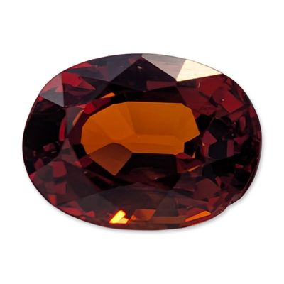 Sale Photo Thumbnail #183: Faceted Oval Mixed Cut Reddish Orange Garnet Gemstone