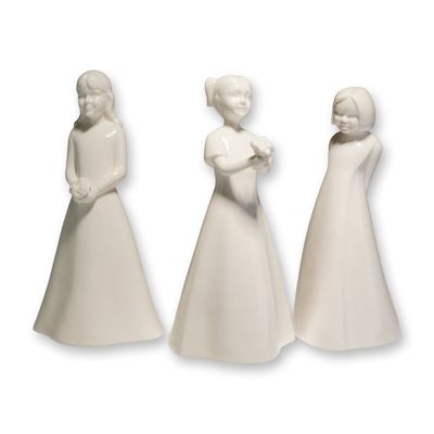 Sale Photo Thumbnail #163: 3pc Coalport Figurines, Just for You, My Little Angel, & The Bridesmaid