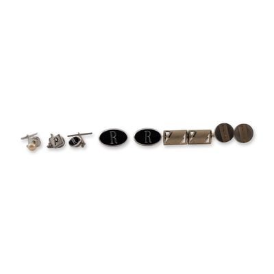 Sale Photo Thumbnail #287: Collection of Men's Cufflinks (3 pair) and Tie Pins (3)