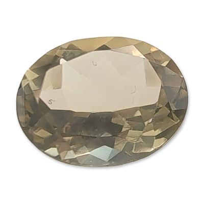 Sale Photo Thumbnail #374: Faceted Pale Yellowish-Green Oval Citrine Gemstone