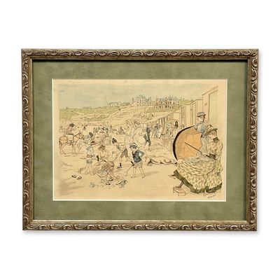 Sale Photo Thumbnail #104: After Maurice Bonvoisin (Belgian, 1849-1912) Print, Plages de Bretagne & Jersey