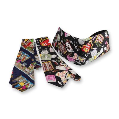 Sale Photo Thumbnail #264: 3pc Nicole Miller Neckties and Cummerbund Set