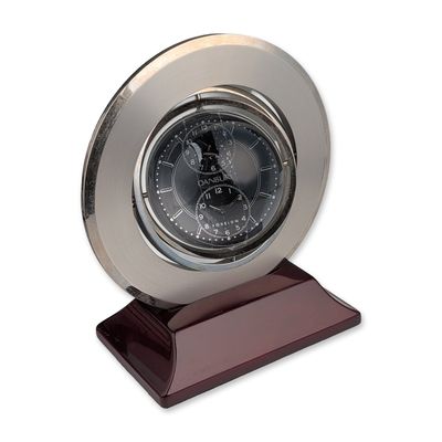Sale Photo Thumbnail #361: Danbury Silver-Tone Gimbal Desk Clock with Globe