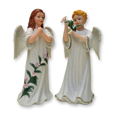 Sale Photo Thumbnail #423: 2Pc RNR Muriel & Michael Porcelain Angel Figurines, 2006