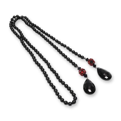 Sale Photo Thumbnail #437: Black and Red Beaded Necklace