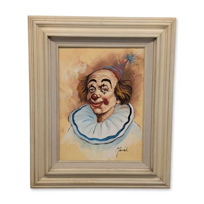 Sale Photo Thumbnail #153: Marsh, Mid-Century Oil on Canvas Clown Painting