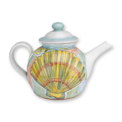 Sale Photo Thumbnail #216: Daphne Carnegy Hand-Painted Tin-Glazed Earthenware Teapot