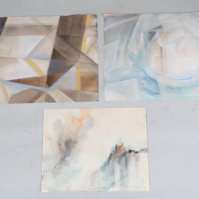 Sale Photo Thumbnail #280: Three Unframed Frank Monaco Abstract Watercolors