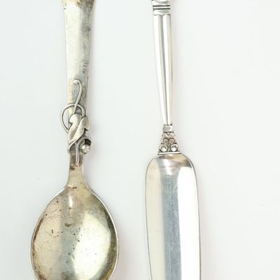 Sale Photo Thumbnail #62: Georg Jensen Denmark Acorn Sterling Silver Cheese Scoop