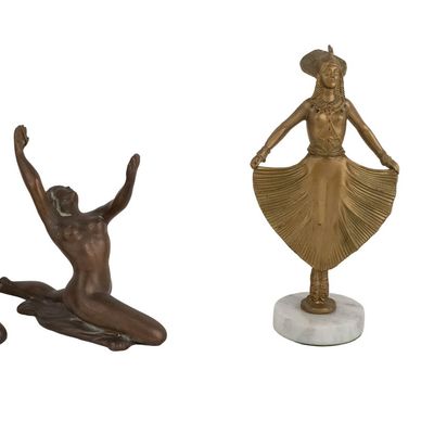 Sale Photo Thumbnail #193: Four Art Deco Painted Metal Figures of Women