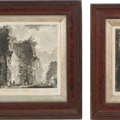 Sale Photo Thumbnail #316: After Giovanni Battista Piranesi, Italian 1720-1778, Two Architectural, Engravings