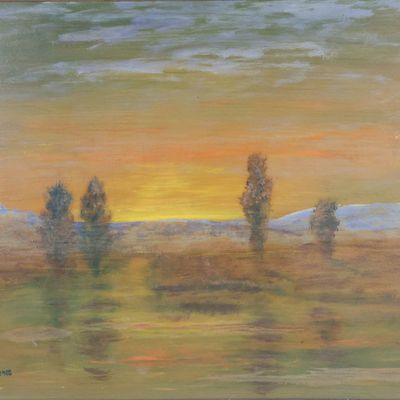 Sale Photo Thumbnail #290: Maximillian Toch, Sunset Landscape, Oil on Board