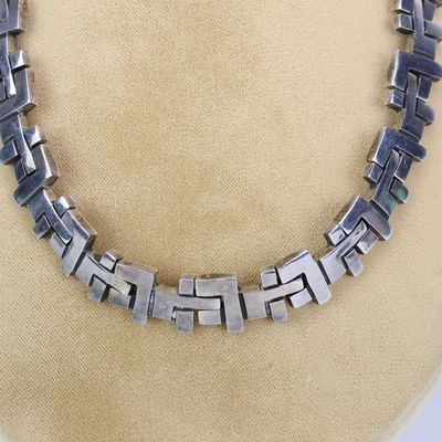 Sale Photo Thumbnail #77: Vintage Taxco Mexican Sterling Silver Necklace