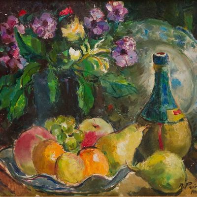 Sale Photo Thumbnail #241: Raphael Pricert, 1905-1967, Still Life, Oil on Board
