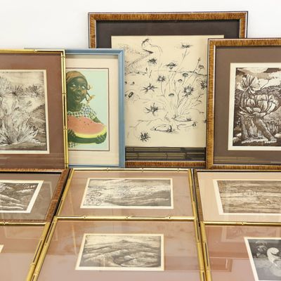 Sale Photo Thumbnail #297: Eight Black and White Intaglio Prints