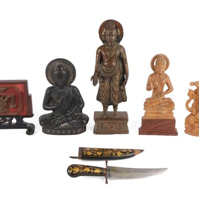 Sale Photo Thumbnail #356: Five Asian Deity Figures