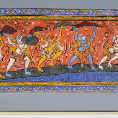 Sale Photo Thumbnail #348: Polychrome Indian Pattachitra Painting