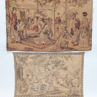 Sale Photo Thumbnail #350: Two Vintage Asian Tapestries