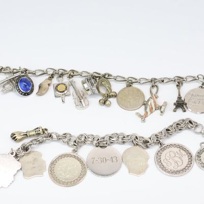 Sale Photo Thumbnail #81: Sterling Silver Silhouette Charm Bracelet