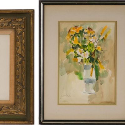 Sale Photo Thumbnail #295: Abstract Still Life of Flowers in Vase, Watercolor on Paper