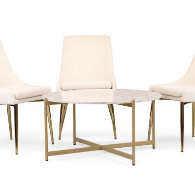 Sale Photo Thumbnail #394: Nathan James Piper Round Faux-Marble and Gold-Toned Metal Coffee Table
