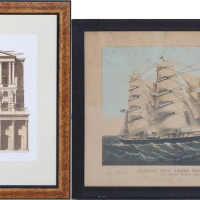 Sale Photo Thumbnail #326: After Currier and Ives, "Cupper Ship/Three Brothers/2972 Tons/The Largest Sailing Ship in the